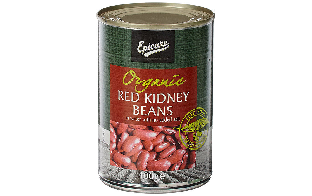 Epicure Organic Red Kidney Beans, In water with no added salt   Tin  400 grams